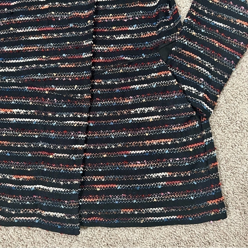Erin London multicolored stripe zip up asymmetrical jacket with pockets Large - Picture 3 of 14